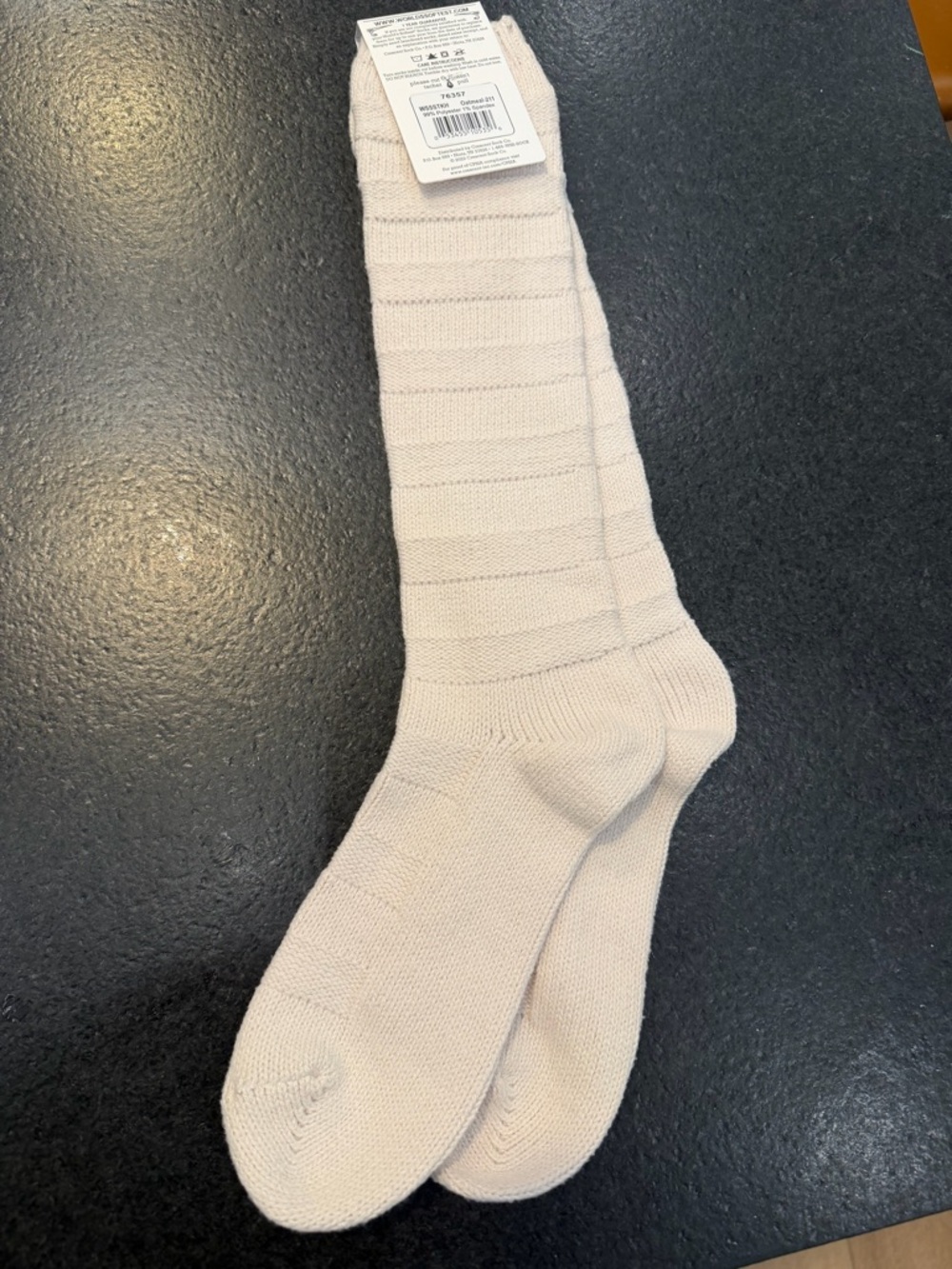 World's Softest Women's Cream Ribbed Knee-High Socks - Picture 2 of 3